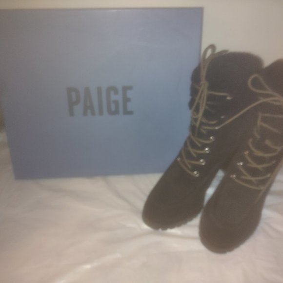 Paige Nina Shearling-Trimmed Suede Boots – Size 11M - NWB - CYBER MONDAY - Picture 2 of 7